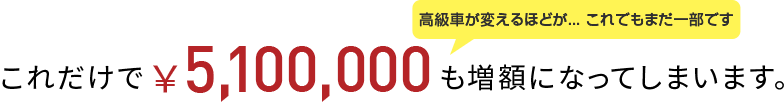 これだけで￥5,100,000も増額になってしまいます。